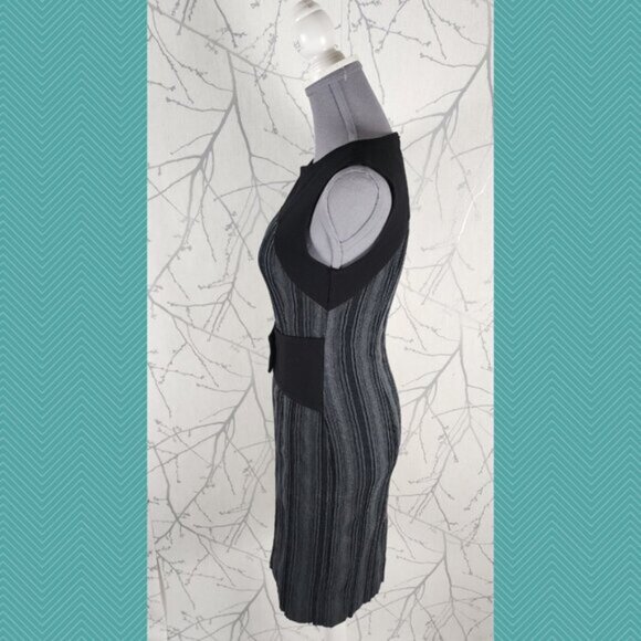 Tension Navy Stripe Colorblock Stretch Knit Midi Sheath Dress - Picture 2 of 4